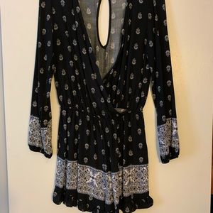 Black long sleeve romper